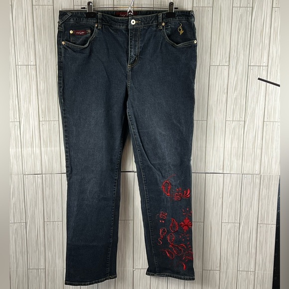 Baby Phat Denim - Body Phat Dark Denim Embroidered Jeans